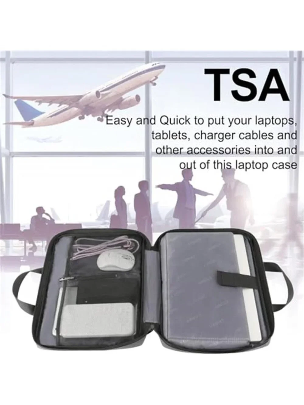 Laptop Case, 15.6 inch TSA Laptop Sleeve Computer Bag Water Resistant